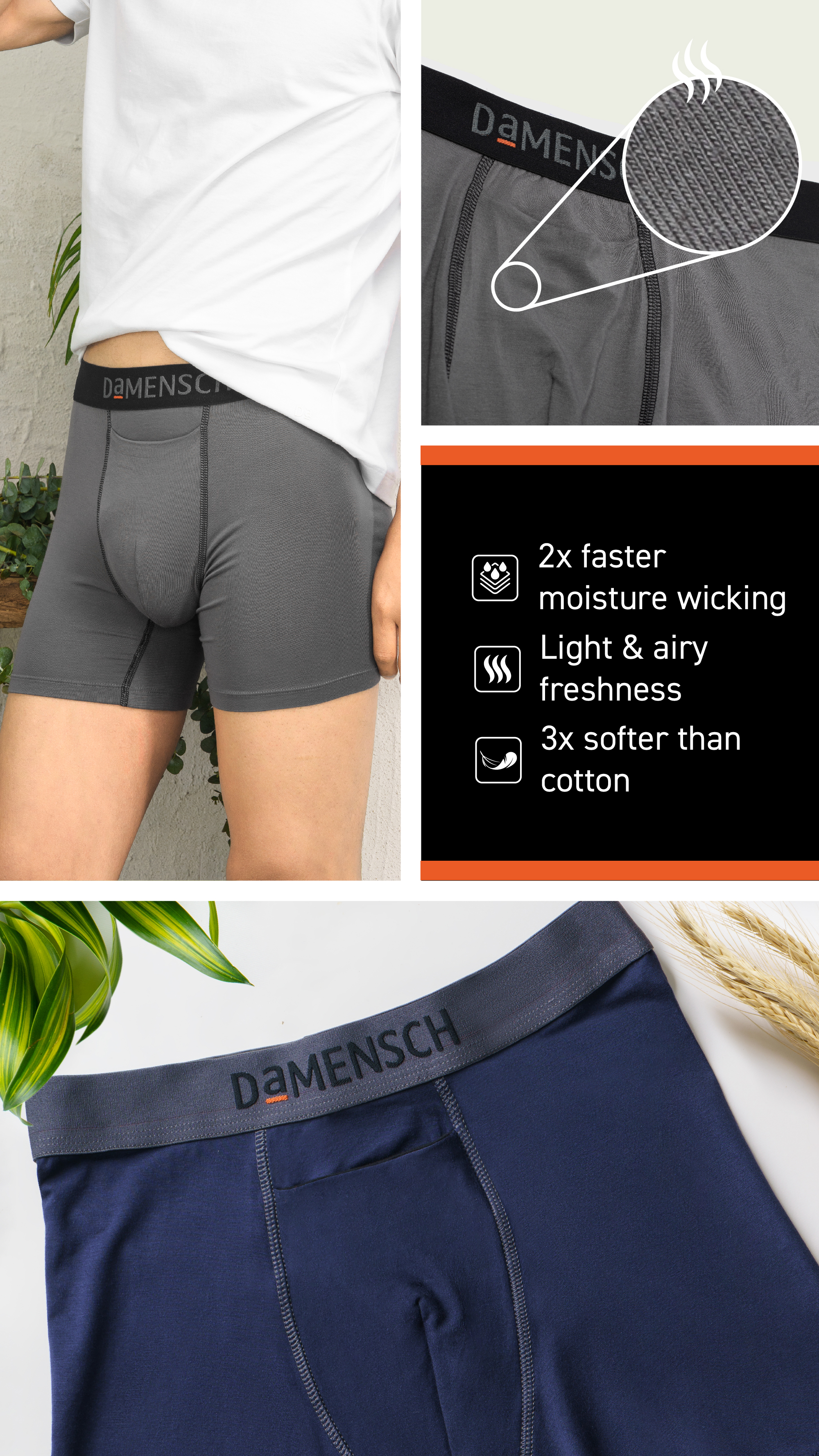 Men's Denim Texture Underwear Fashion Novelty Funny Boxer - Temu