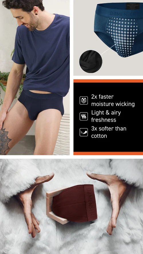 Value-Deal Deo-Soft Briefs Kentt Blue, Wilsen Grey