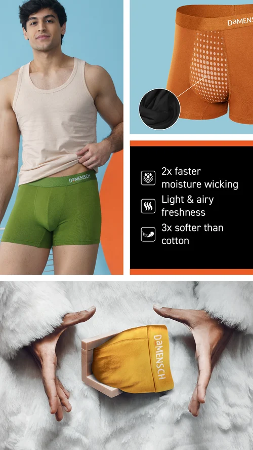 Value-Deal Deo-Soft Trunks Complete Black, Gold Flame