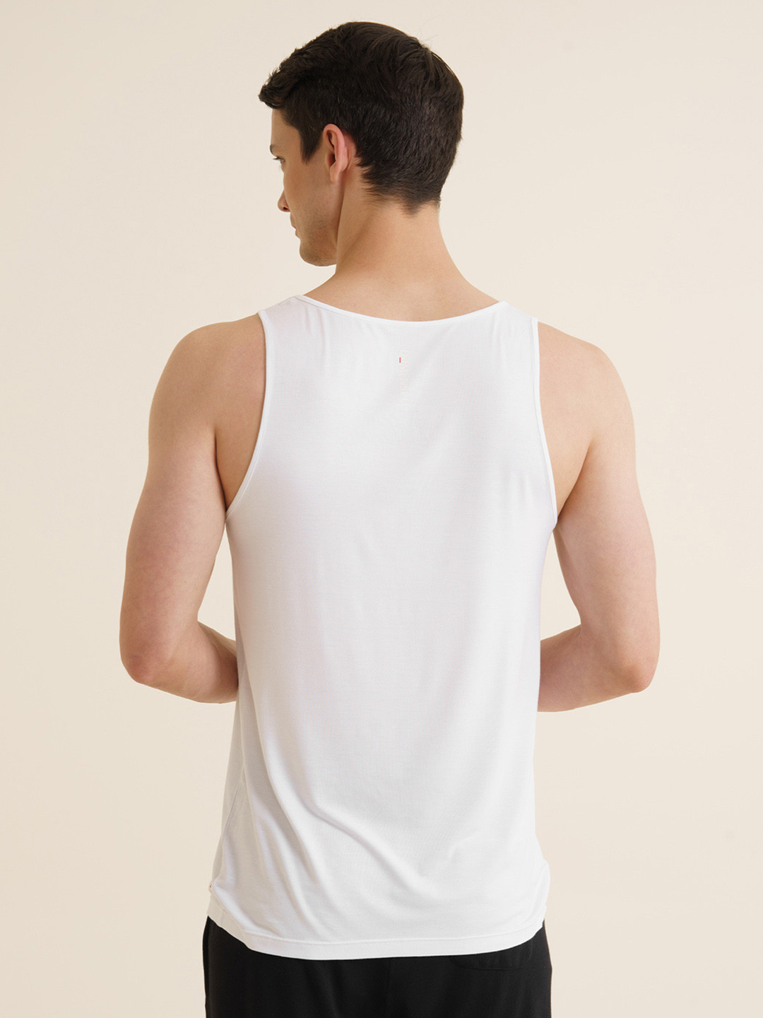 Neo-Skin Bamboo Vest Round Neck Chalk White