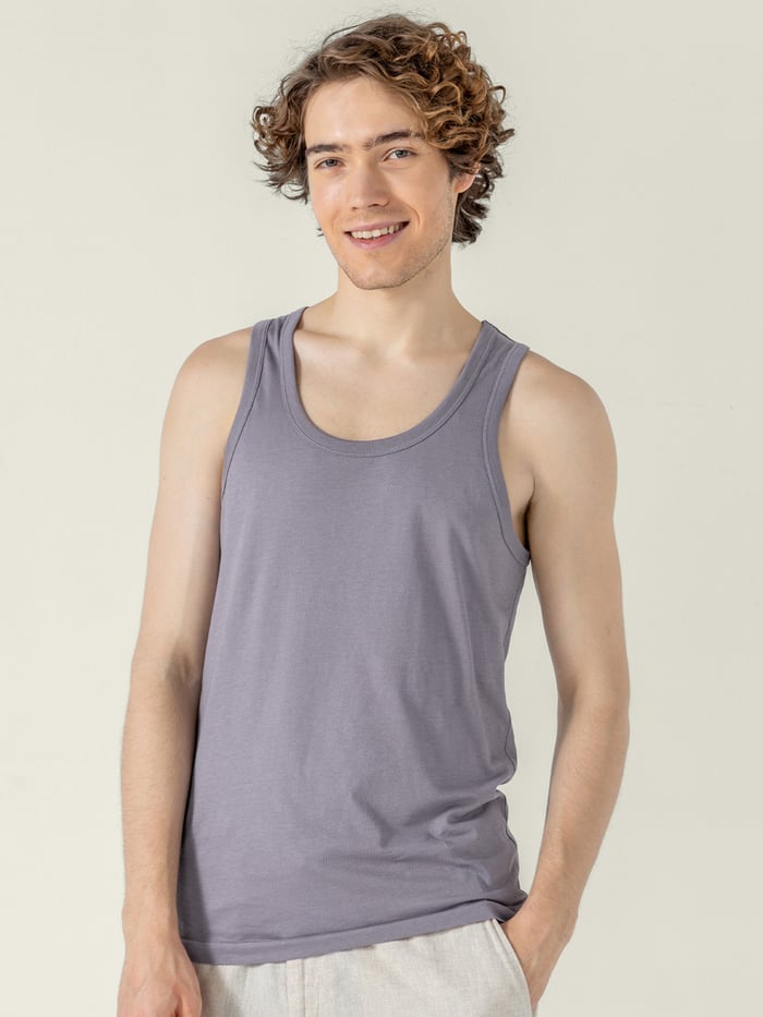 Neo-Cotton Antibacterial Vest Round- Calm Purple