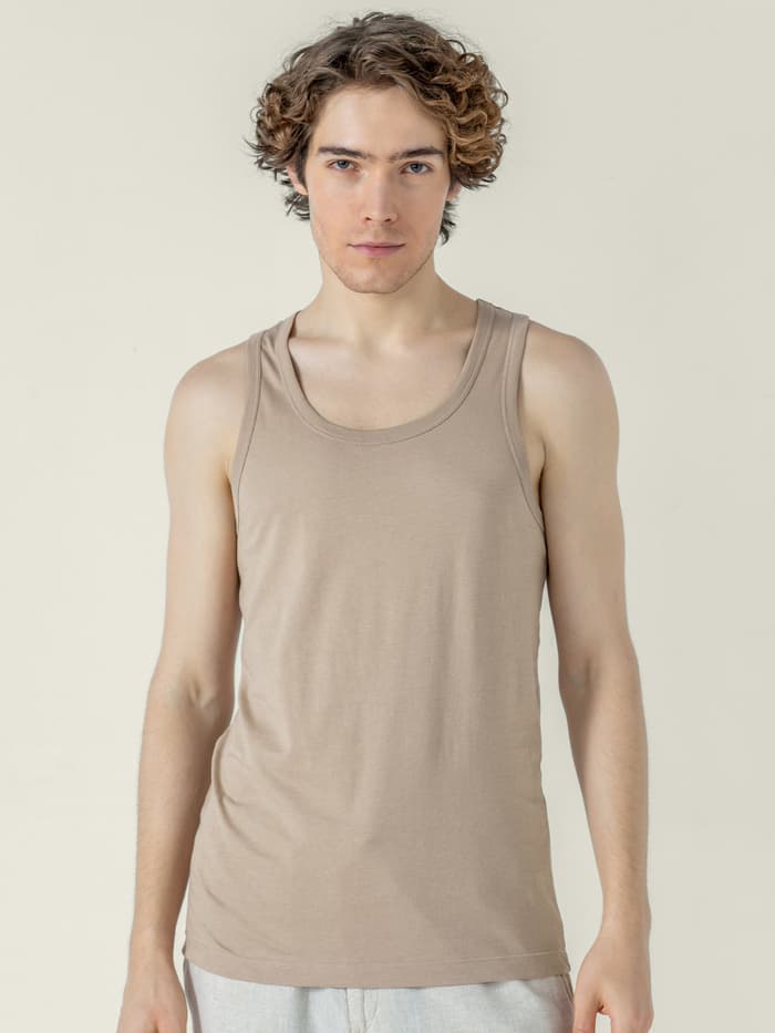 Neo-Cotton Antibacterial Vest Round- Rustic Tan