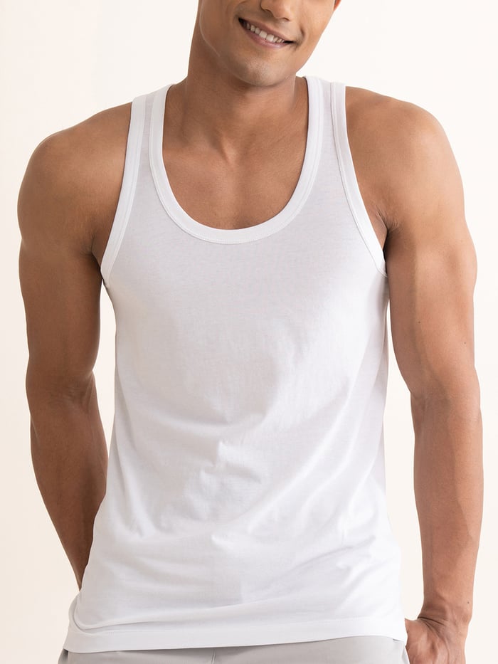 Neo-Cotton Antibacterial Vest Round- So White
