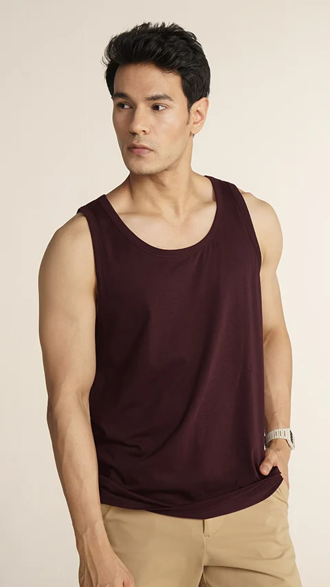 Fluid Casual Tank Tops Port Wine