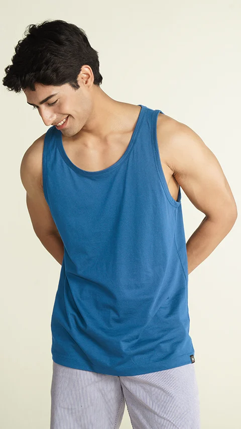 Fluid Casual Tank Tops Steel Blue