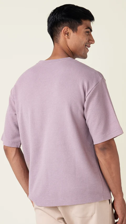 Statement Waffle Oversized T-Shirt Lavender Dust
