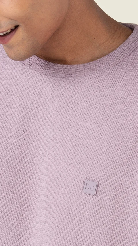 Statement Waffle Oversized T-Shirt Lavender Dust