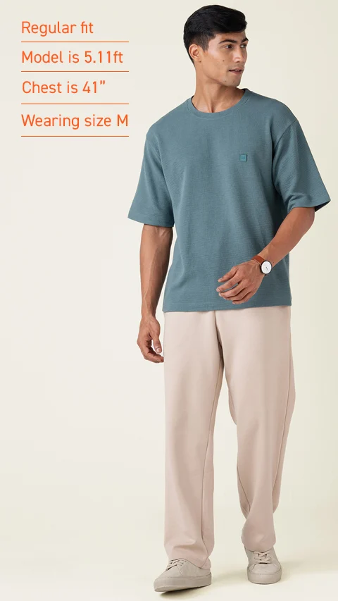 Statement Waffle Oversized T-Shirt Sage Green