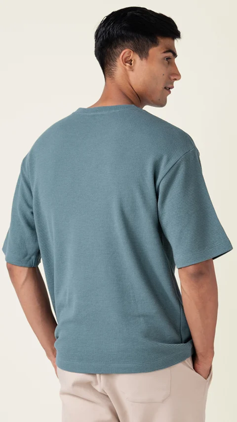 Statement Waffle Oversized T-Shirt Sage Green