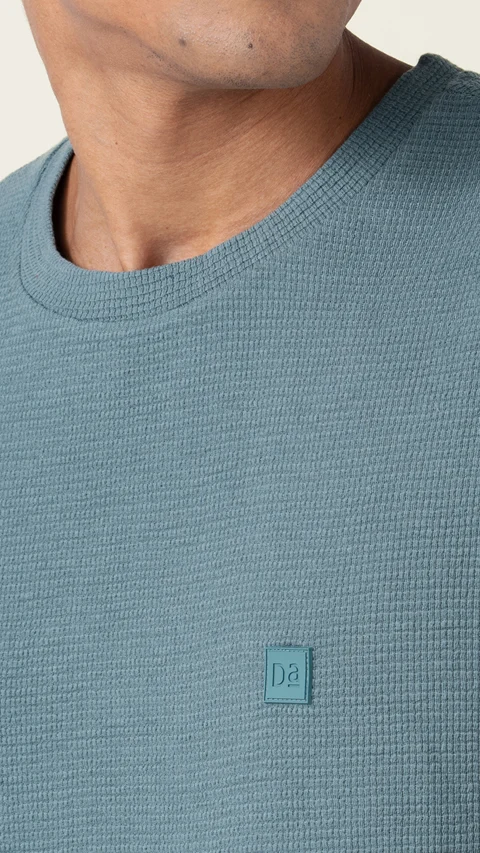 Statement Waffle Oversized T-Shirt Sage Green