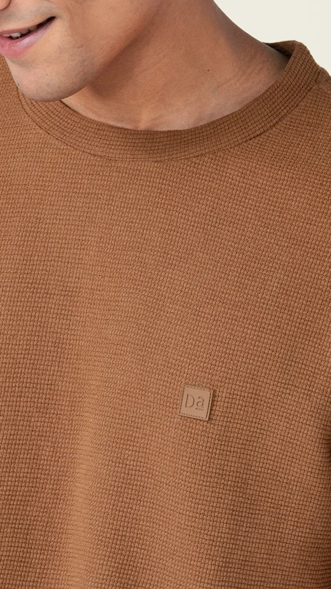 Statement Waffle Oversized T-Shirt Toffee Brown