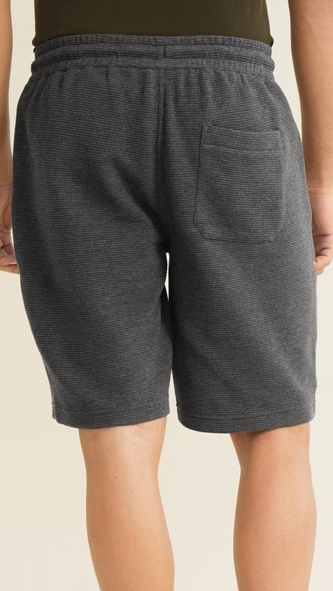 Statement Texture Waffle Shorts Charcoal Grey