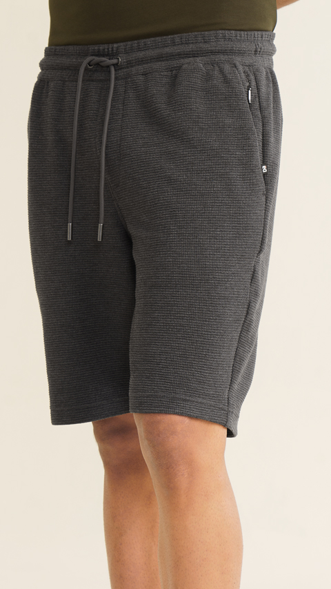 PEAK■(W) Waffle Shorts■送料込 Buy Mens Textured Waffle Shorts Charcoal Grey | DaMENSCH