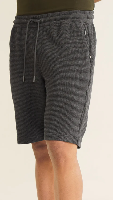 Statement Texture Waffle Shorts Charcoal Grey