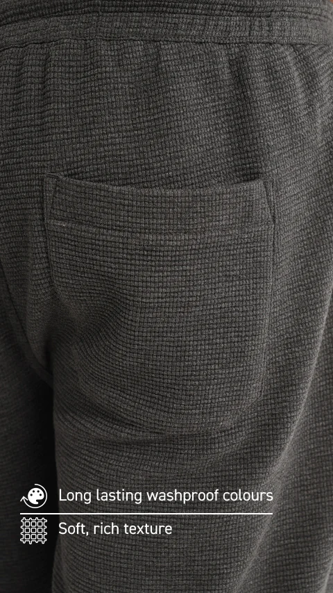 Statement Texture Waffle Shorts Charcoal Grey