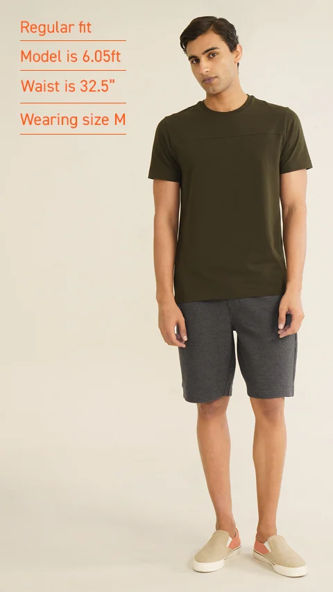 Statement Texture Waffle Shorts Charcoal Grey