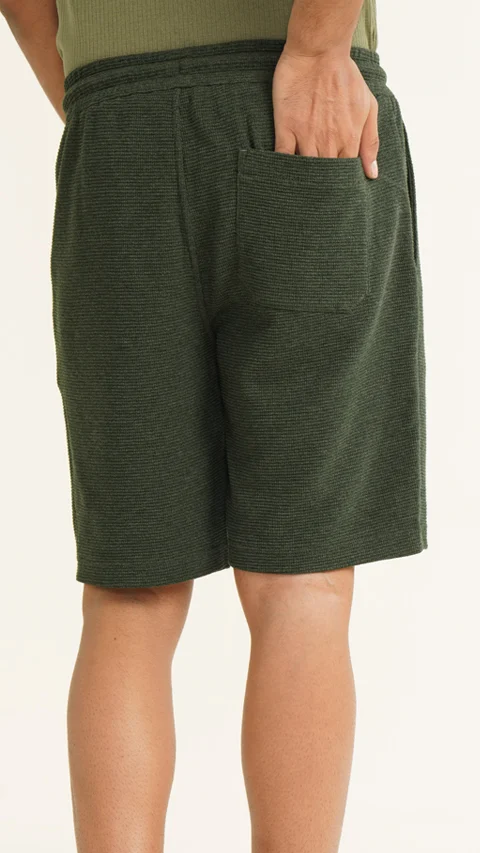 Statement Texture Waffle Shorts Forest Green