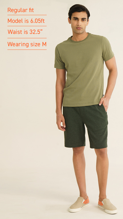 PEAK■(W) Waffle Shorts■送料込 P-WARKY-SHORT Waffle shorts with medieval print｜ブラック