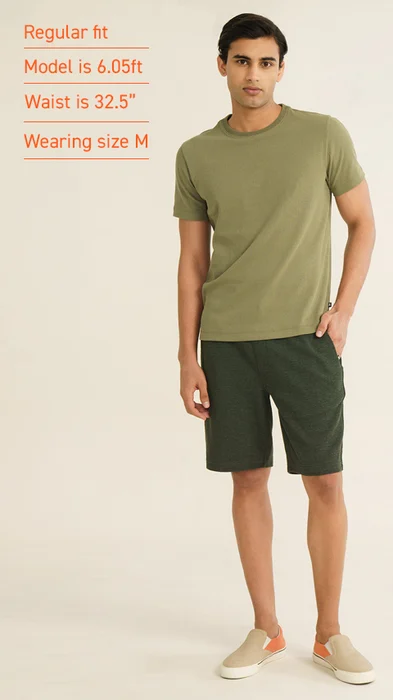 Statement Texture Waffle Shorts Forest Green