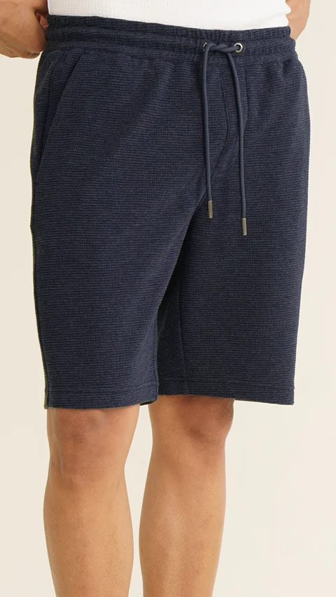 Statement Texture Waffle Shorts Navy Eclipse