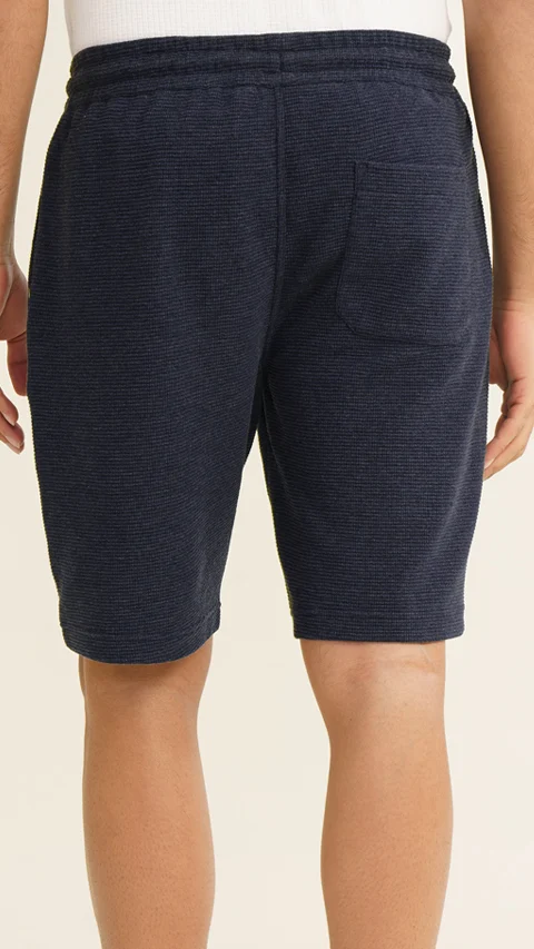 Statement Texture Waffle Shorts Navy Eclipse