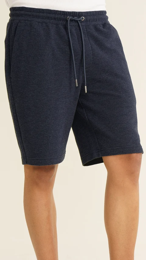 Statement Texture Waffle Shorts Navy Eclipse