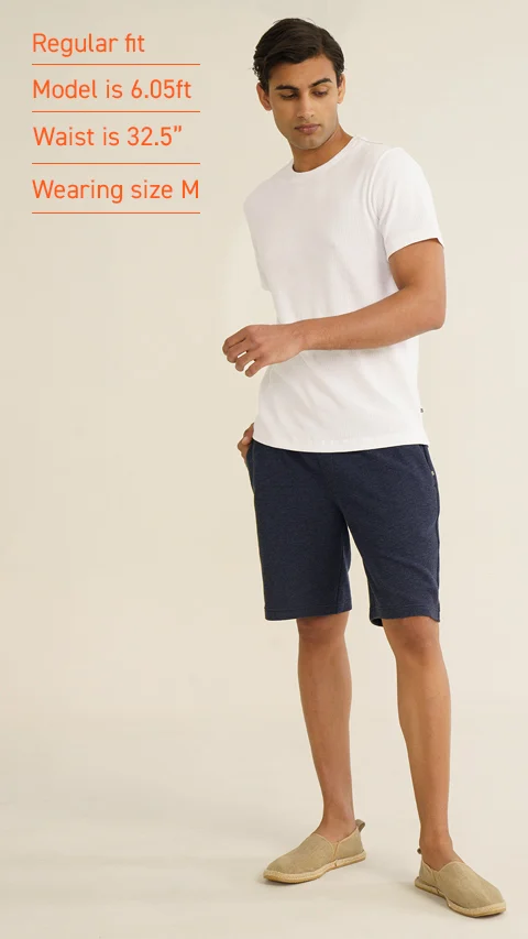 Statement Texture Waffle Shorts Navy Eclipse
