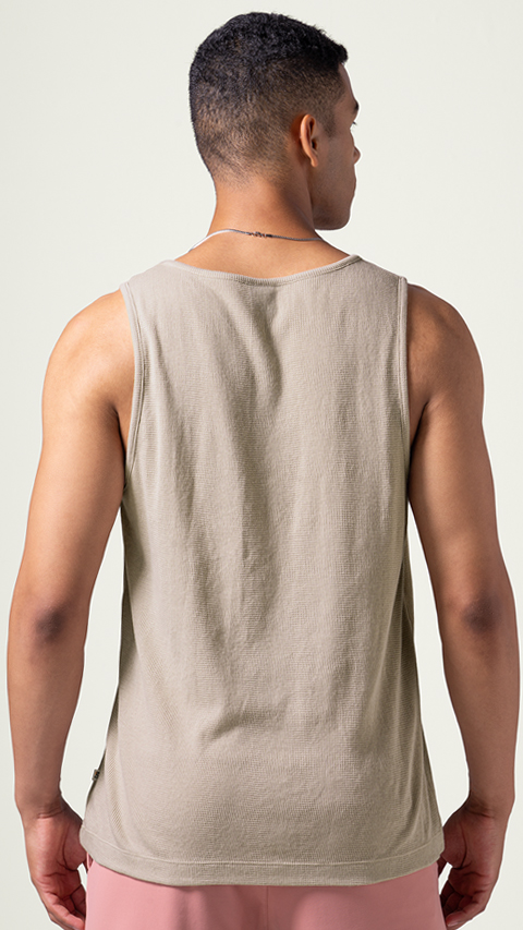 Men Waffle Tank Top Vanilla Cream Online At DaMENSCH