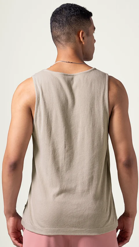 Statement Waffle Tank Top Vanilla Cream