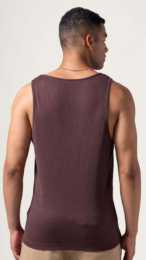 Men Waffle Tank Top Vintage Wine Online At DaMENSCH