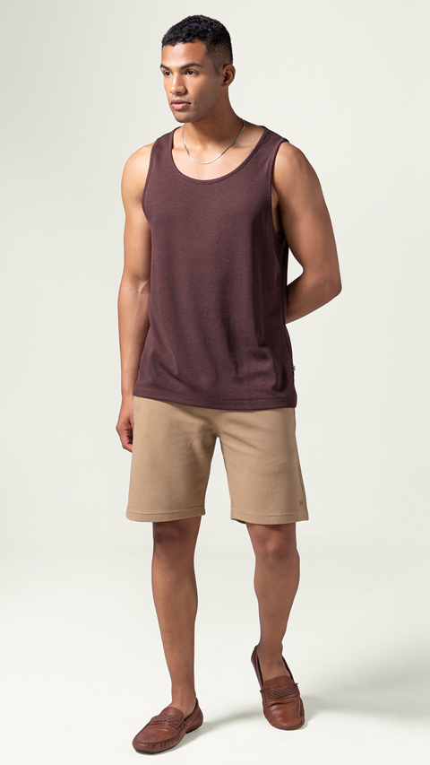 Men Waffle Tank Top Vintage Wine Online At DaMENSCH