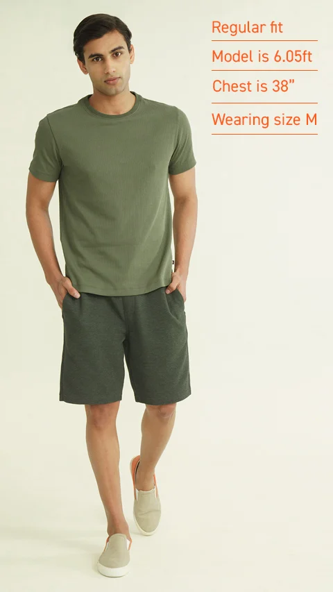 Statement Texture Waffle T-Shirts Eco-Olive