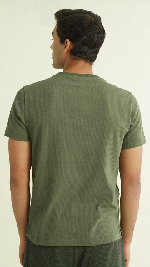 Statement Texture Waffle T-Shirts Eco-Olive