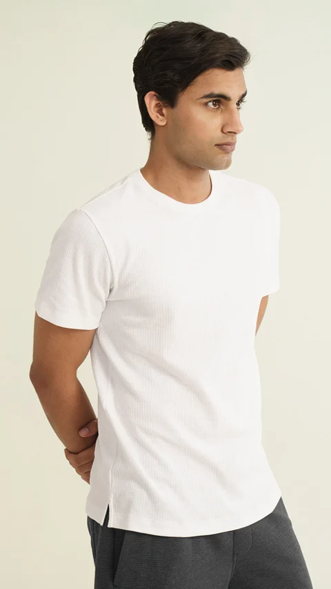 Statement Texture Waffle T-Shirts Everyday White