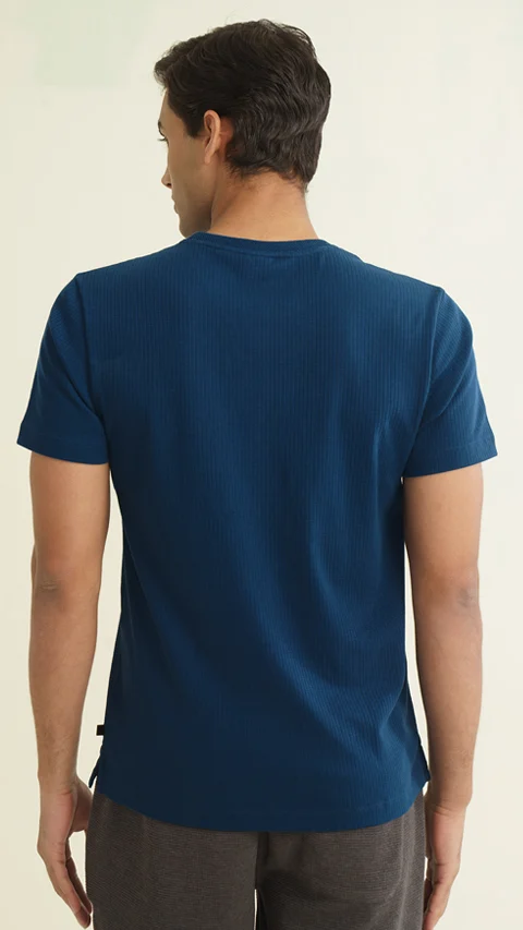 Statement Texture Waffle T-Shirts Nomad Navy