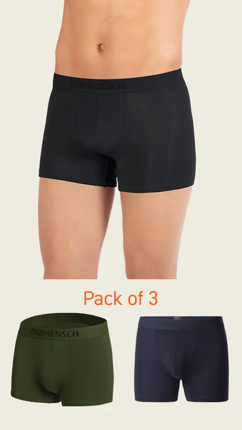 Value-Deal Deo-Soft Trunks Wayn Black, Allen Green, Kentt Blue