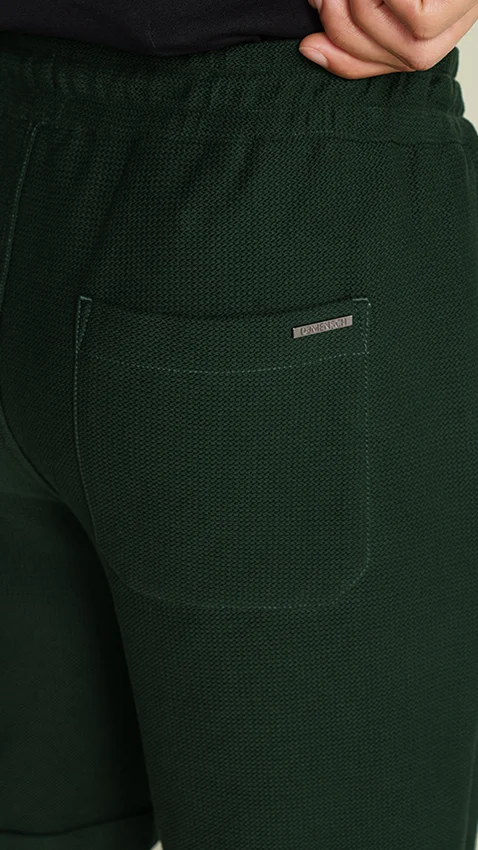 Statement Texture Zig-Zag Shorts Festive Green