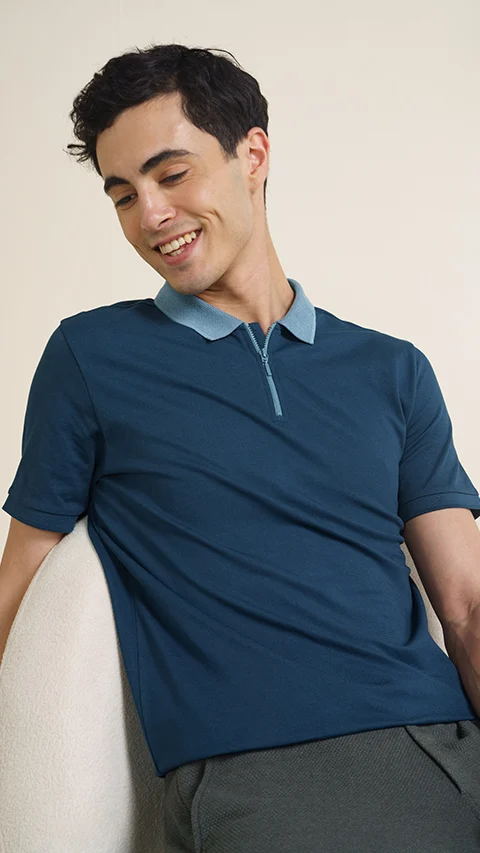 Constant All-Degree Pique Polo Nautical Navy